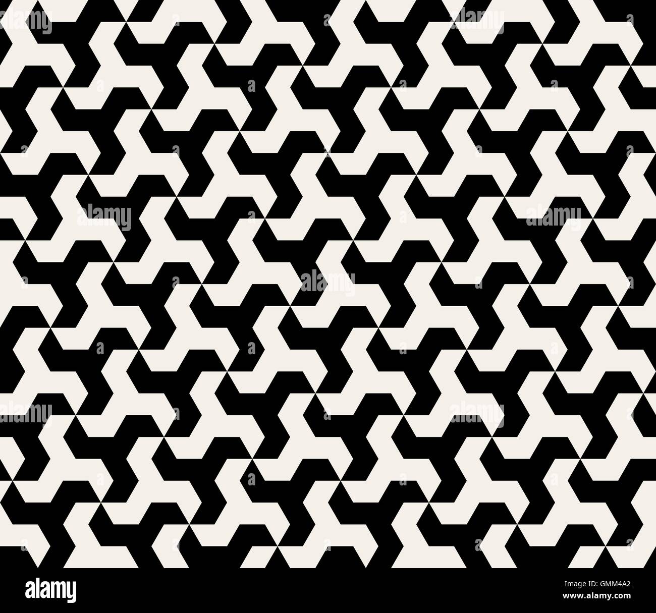 Vector Seamless in bianco e nero il triangolo esagonale modello di forma Illustrazione Vettoriale