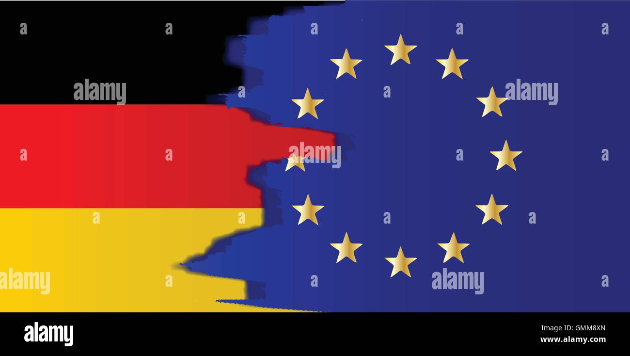 Germania e bandiera UE Blend Illustrazione Vettoriale