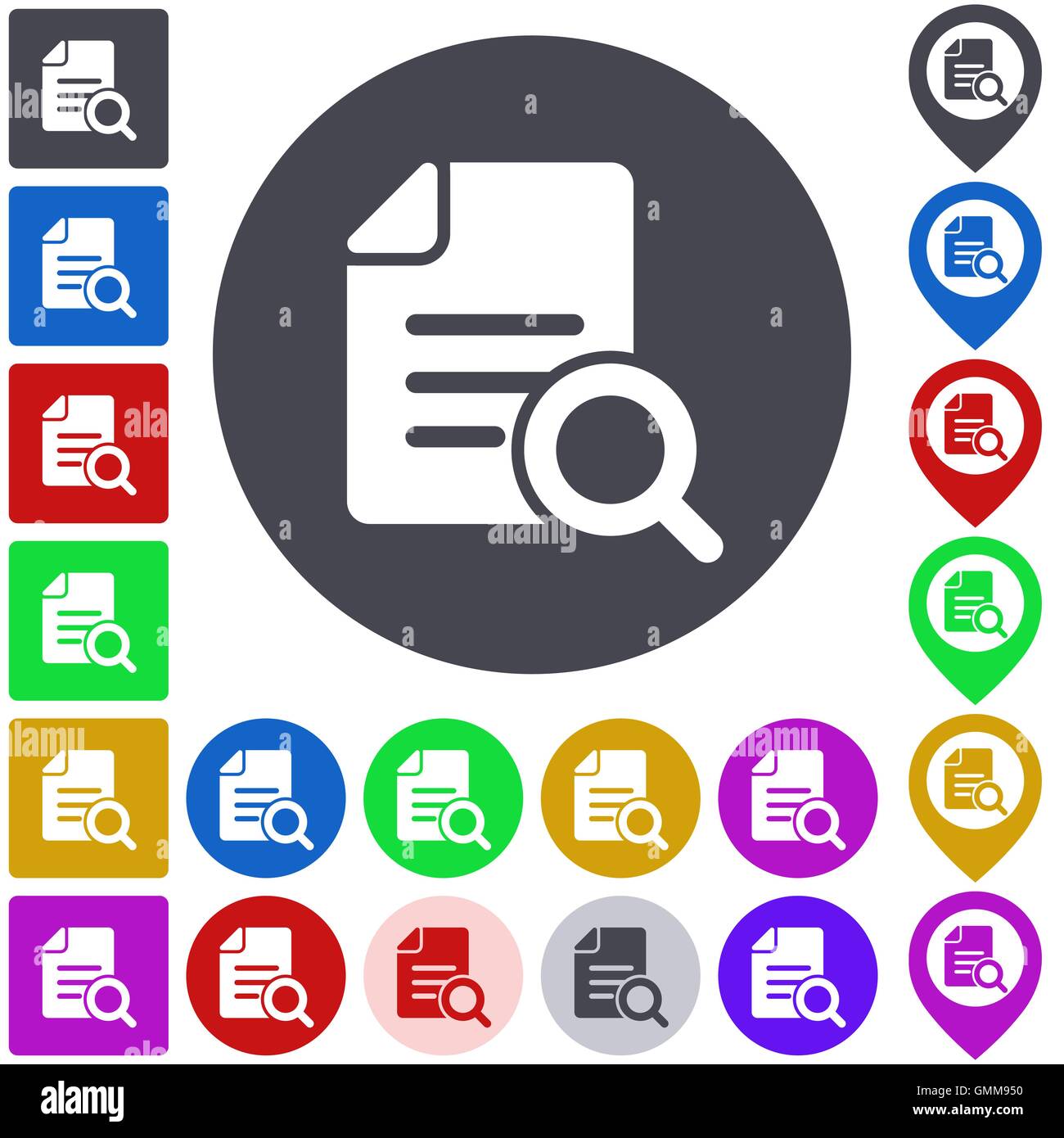 Ricerca per colore icona impostare Illustrazione Vettoriale