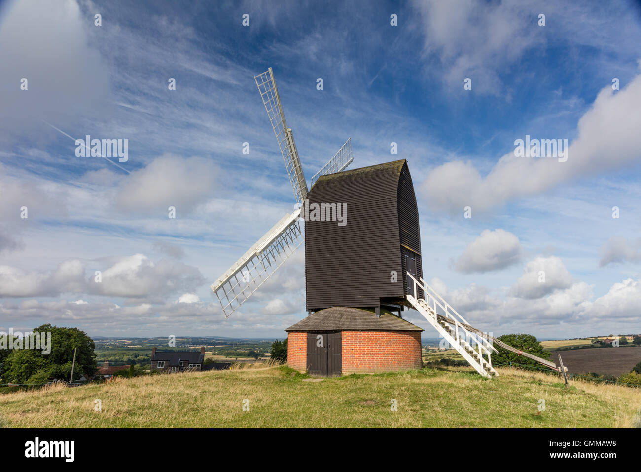 Il mulino a vento di Brill, un mulino a vento post situato sul comune Brill, Aylesbury, Buckingham. Essa è stata in uso dal 1668 al 1906. Foto Stock