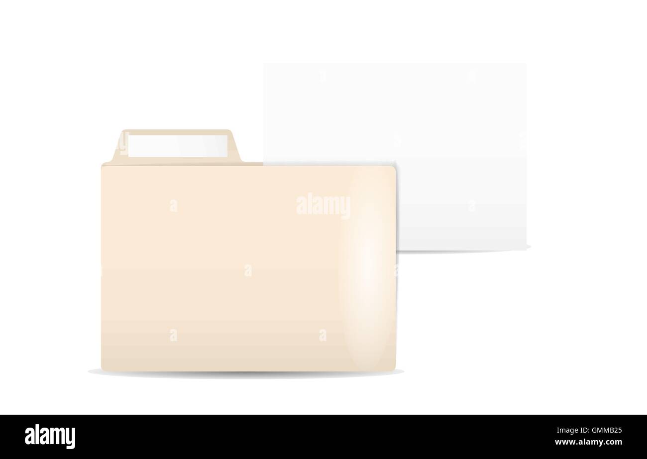 La cartella dei file con carta bianca Illustrazione Vettoriale