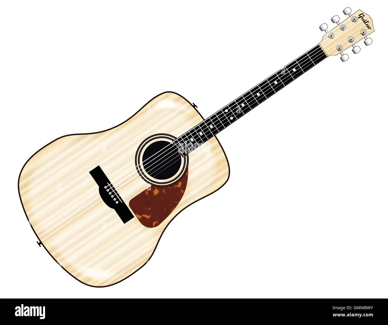 Pallido chitarra acustica Illustrazione Vettoriale