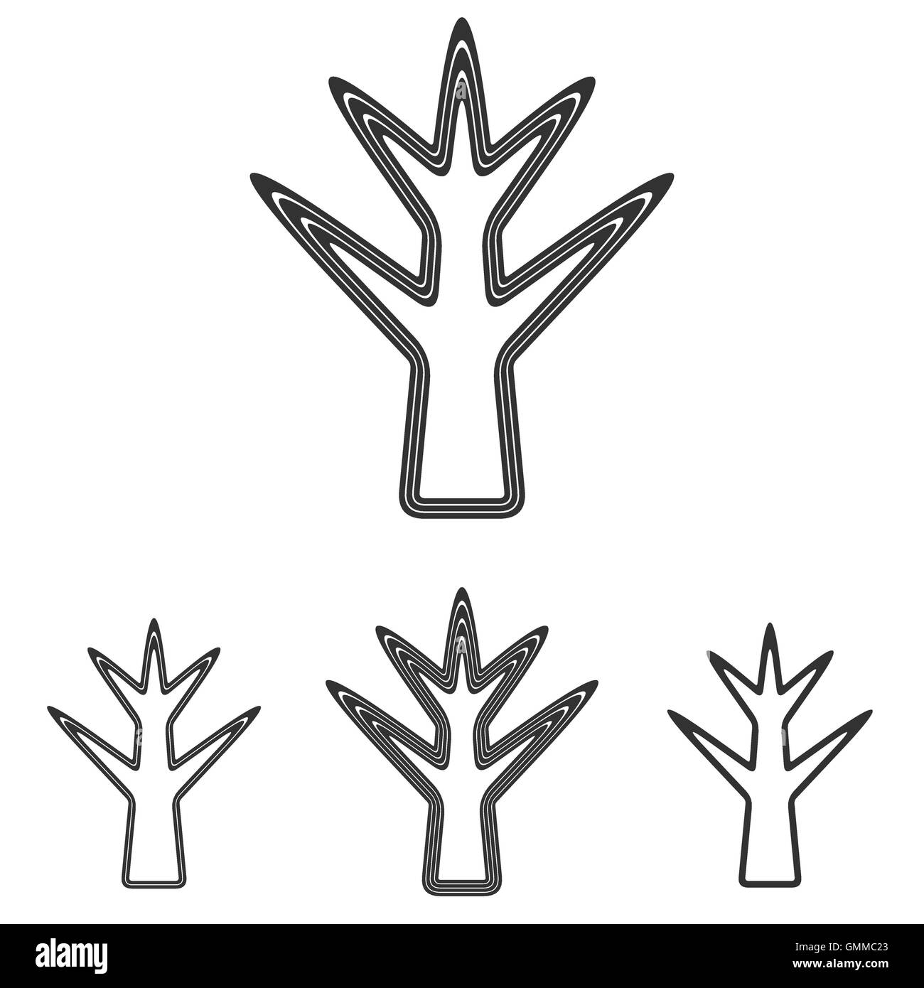 Black Dead tree logo design set Illustrazione Vettoriale
