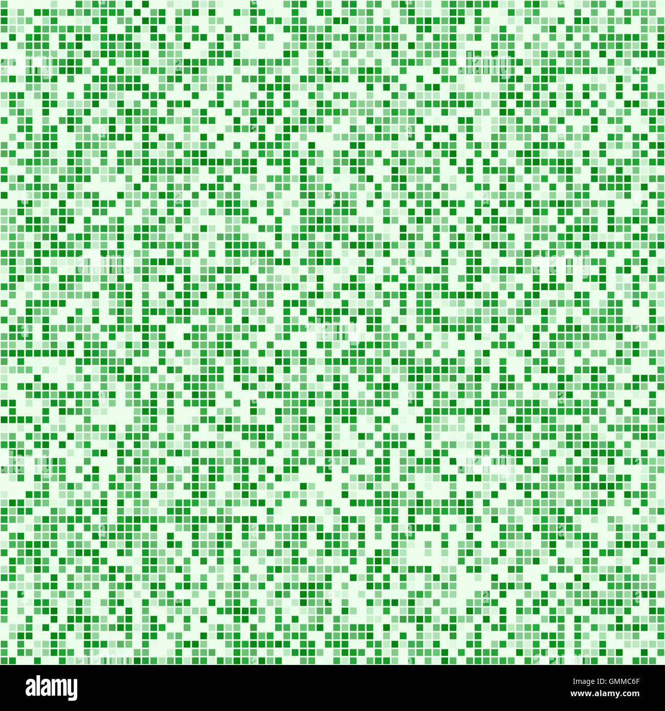 Green square pixel di sfondo a mosaico Illustrazione Vettoriale
