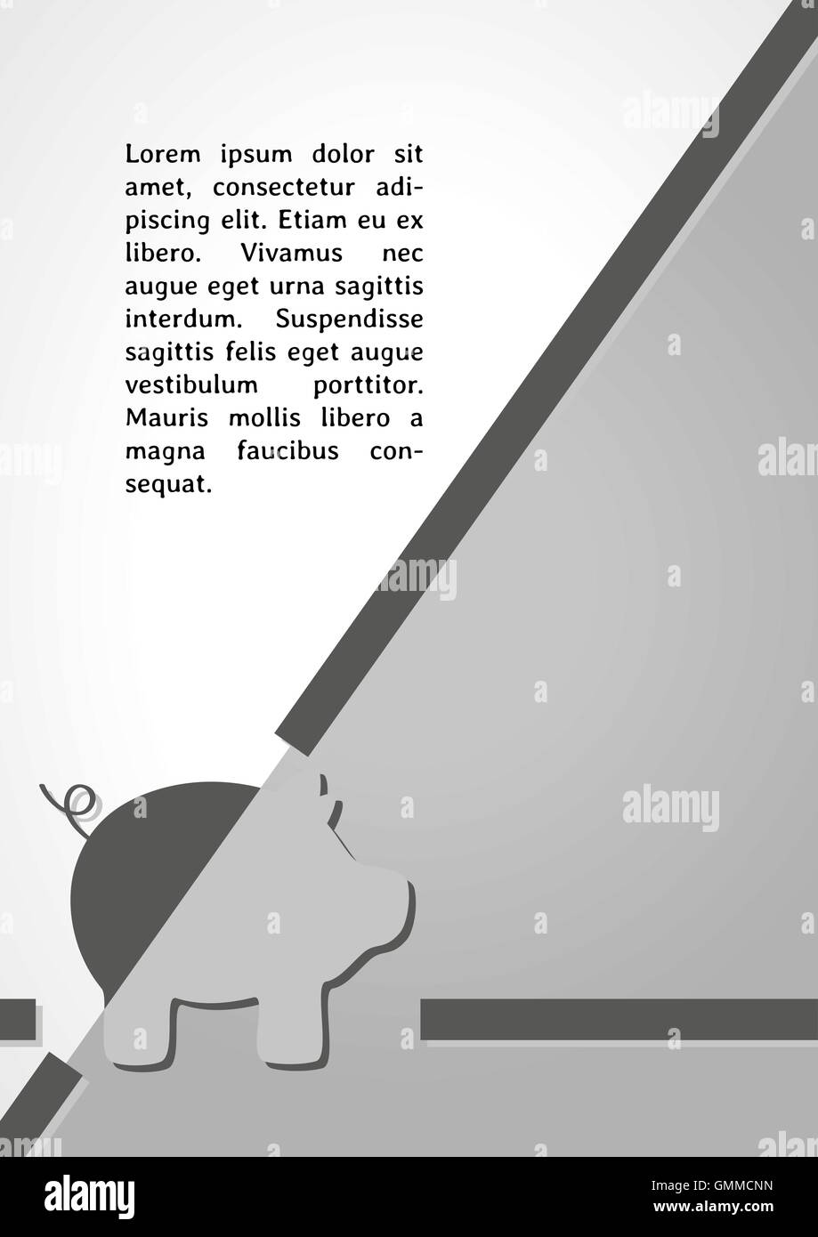 Simbolo di maiale infographics scuro Illustrazione Vettoriale