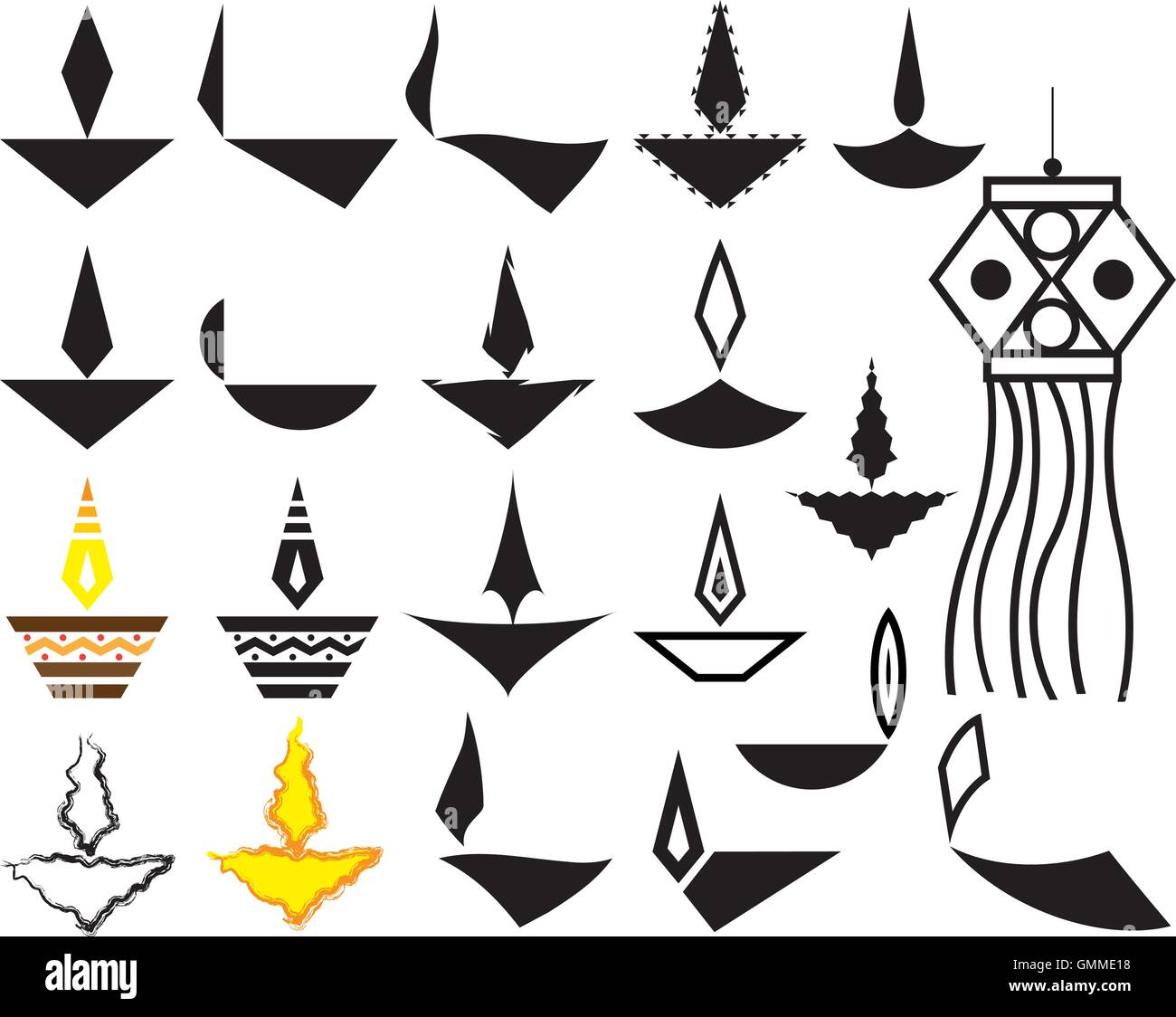 Deepak ornamentali Collezione Design Illustrazione Vettoriale