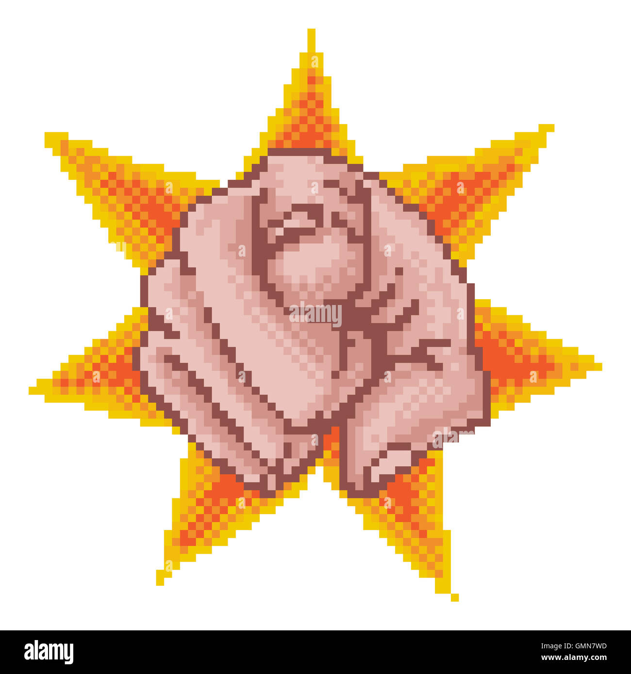 Pixel arte del Pugno di puntamento mano Foto Stock