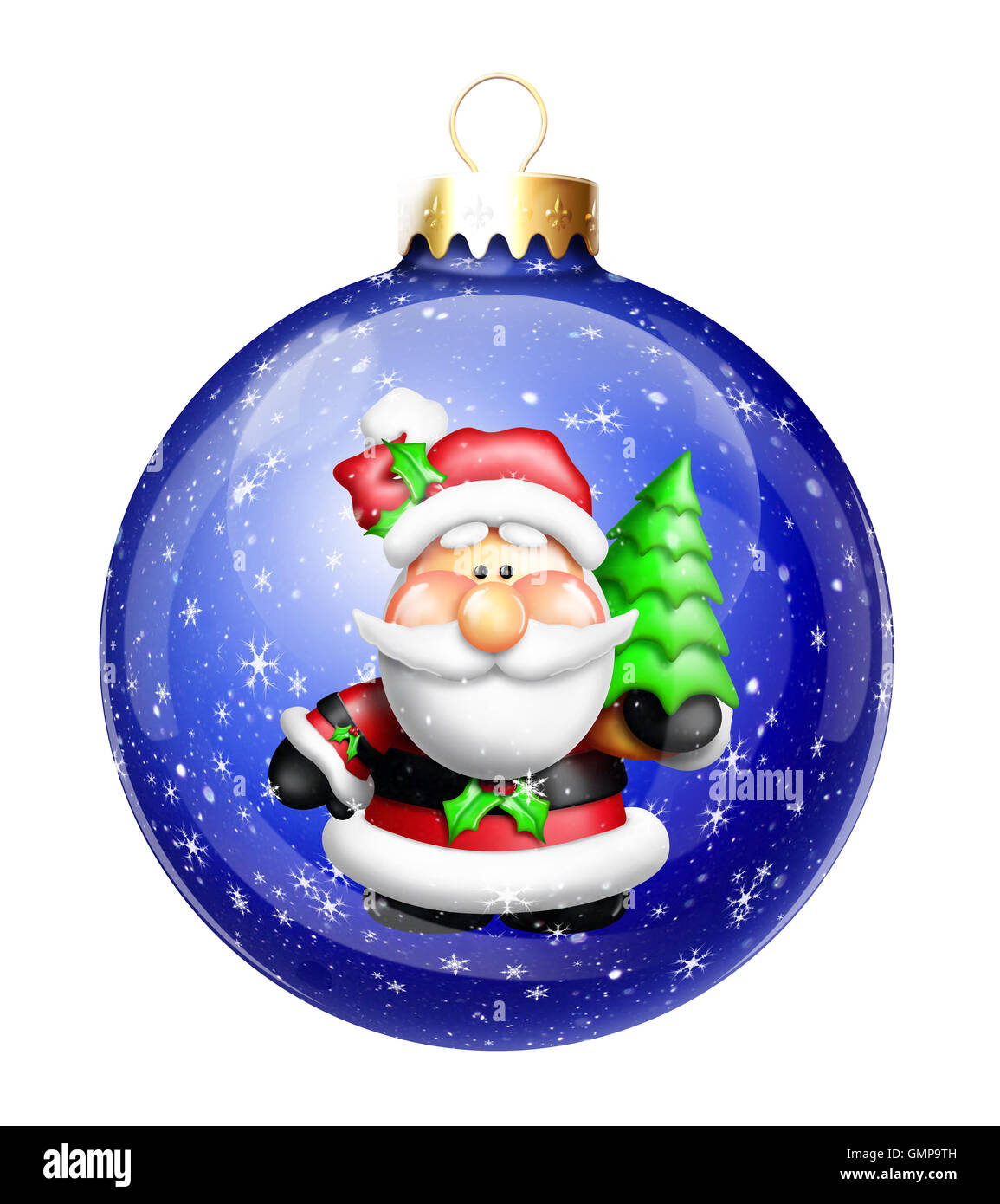 Decorazione caramelle Cartoon Santa nella palla di Natale ornamento Foto Stock