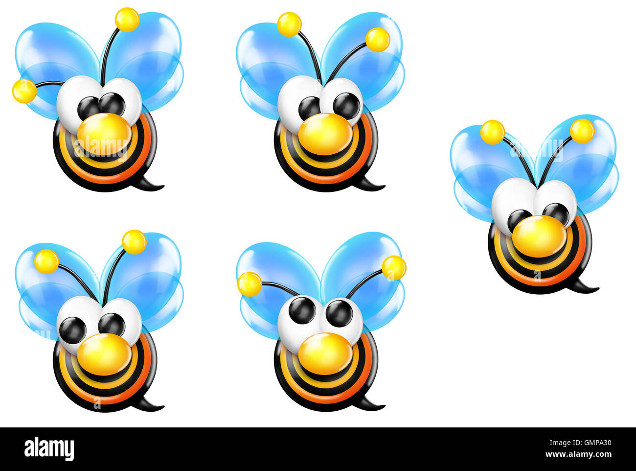 Bullseye Bee anteriore con un naso Foto Stock