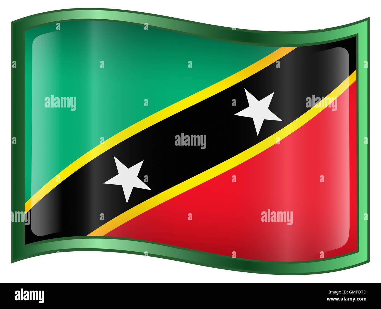Saint Kitts e Nevis bandiera icona Foto Stock