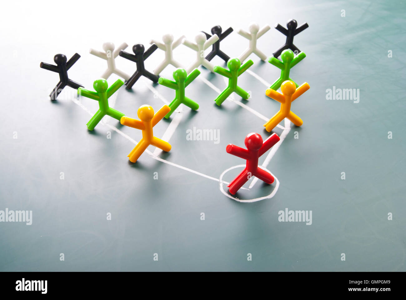 Organizzativo e societario diagramma della gerarchia di una società Foto Stock