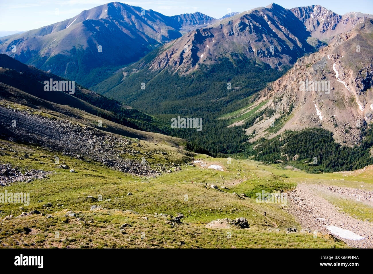 Gli escursionisti sul Monte massiccia Colorado Foto Stock