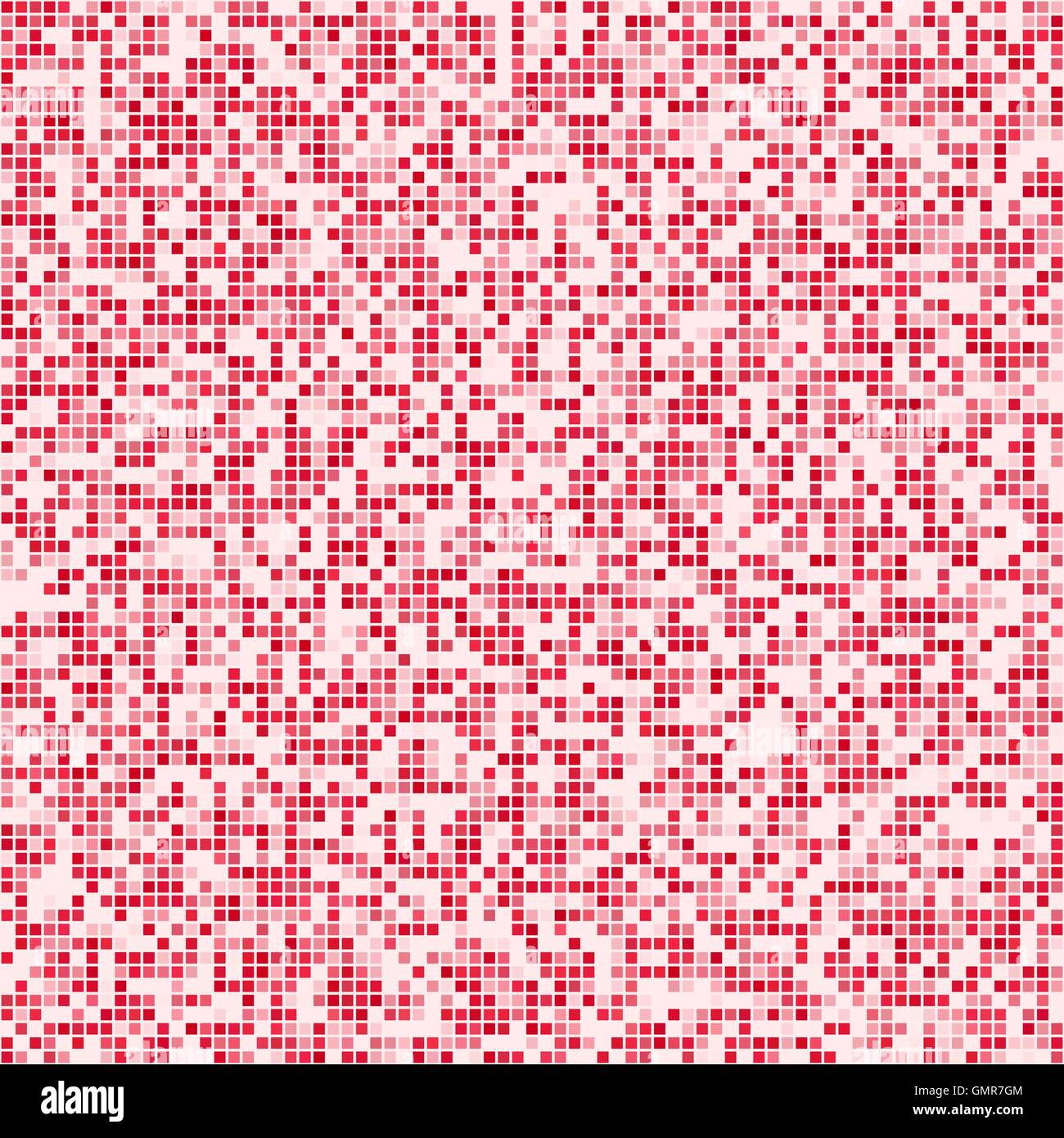 La piazza Rossa di pixel di sfondo a mosaico Illustrazione Vettoriale