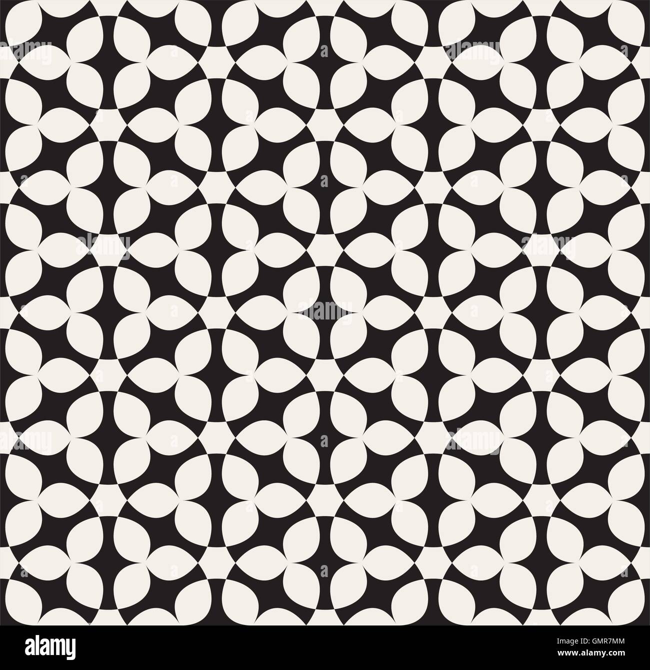 Vector Seamless esagonale bianco geometrica semplice Floral Pattern di petalo Illustrazione Vettoriale