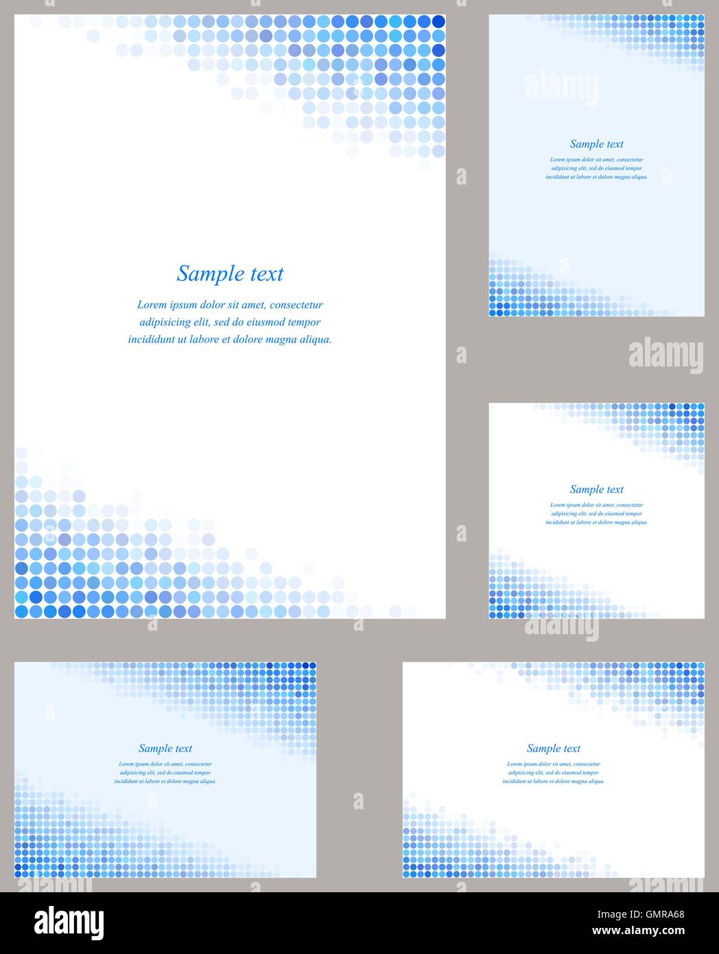 Cerchio blu mosaico angolo pagina modelli di design Illustrazione Vettoriale