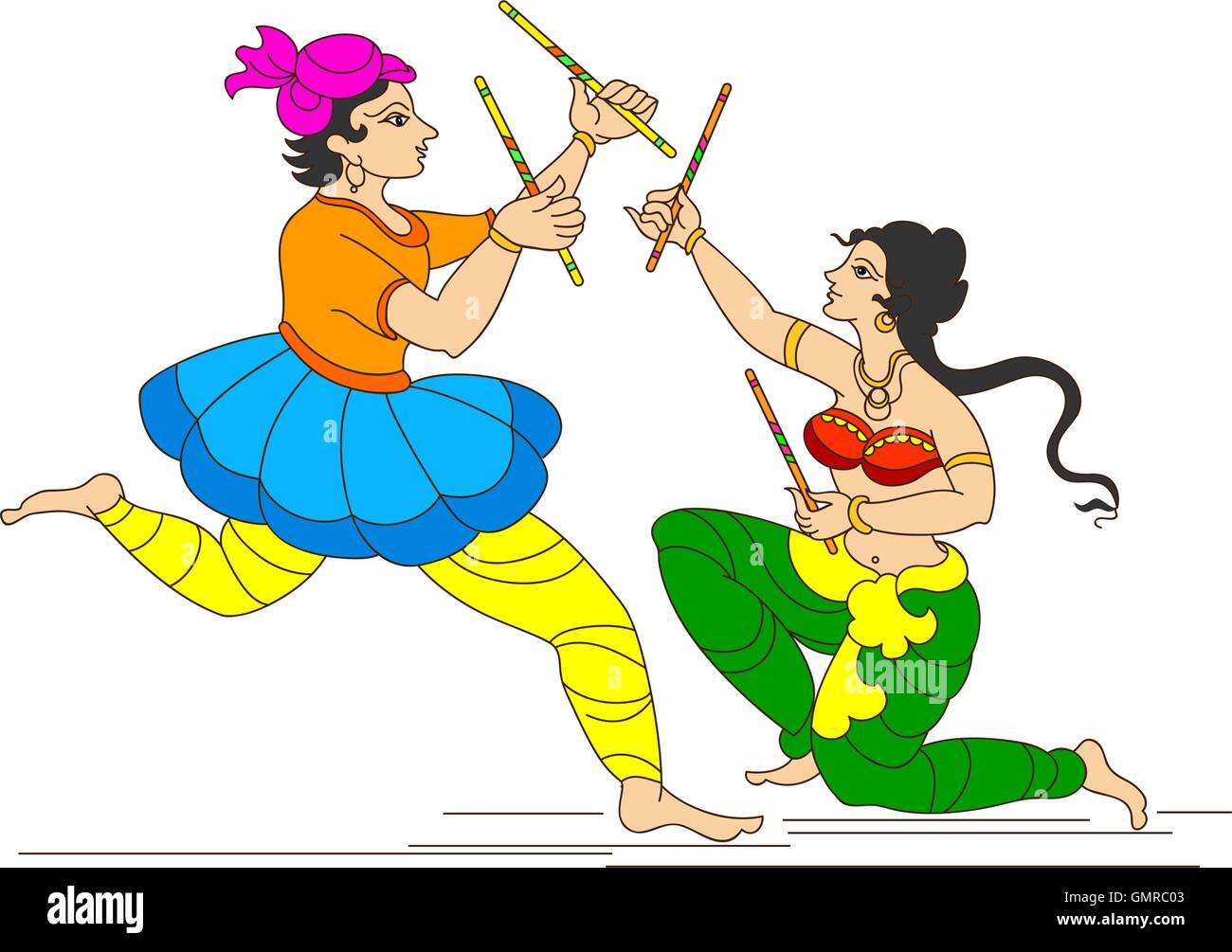 Garba danza indiana Illustrazione Vettoriale