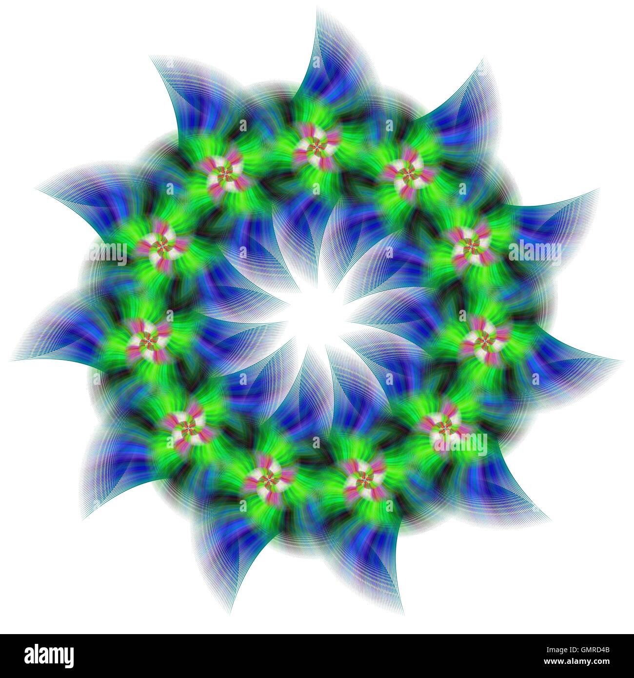 Circolare Abstract fractal design a stella Illustrazione Vettoriale