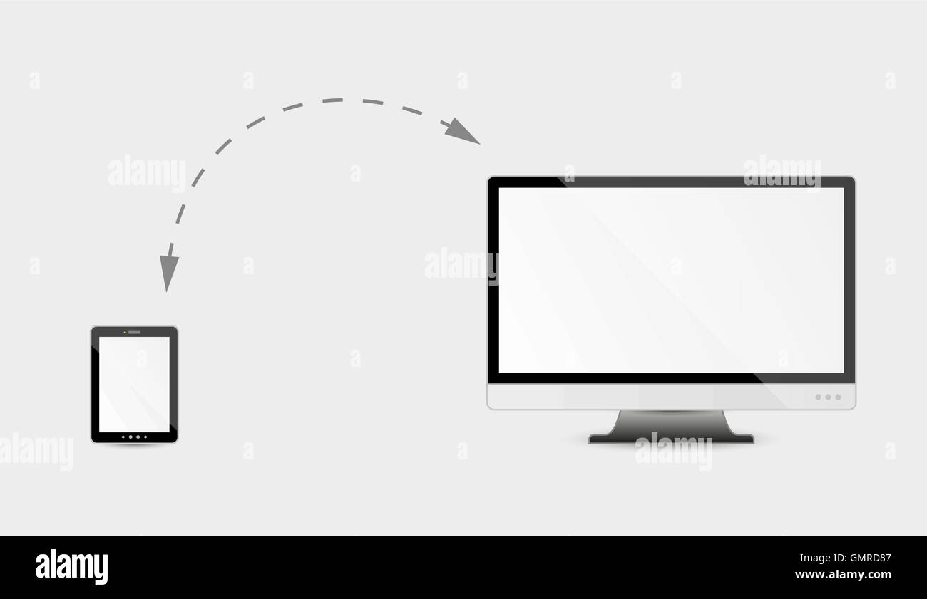 Monitor e tablet Illustrazione Vettoriale