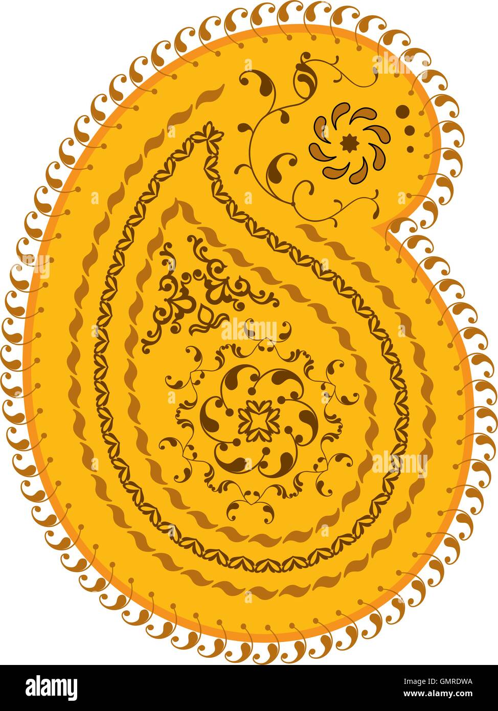 Design Paisley (può essere utilizzato per i tessili, la stampa batik) Illustrazione Vettoriale