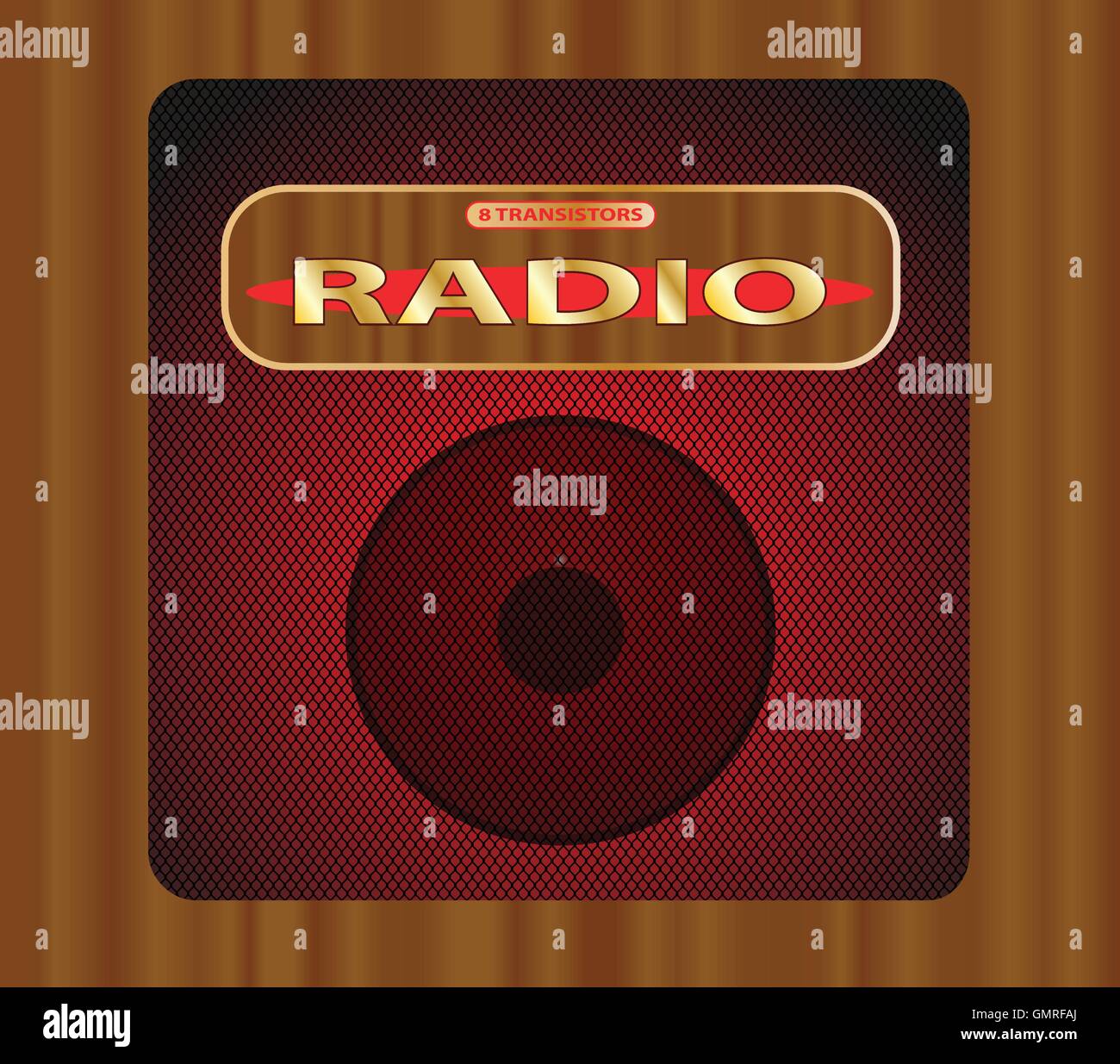 Vecchia radio a transistor. Illustrazione Vettoriale