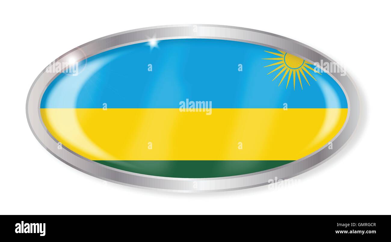Ruanda bandiera Pulsante Ovale Illustrazione Vettoriale