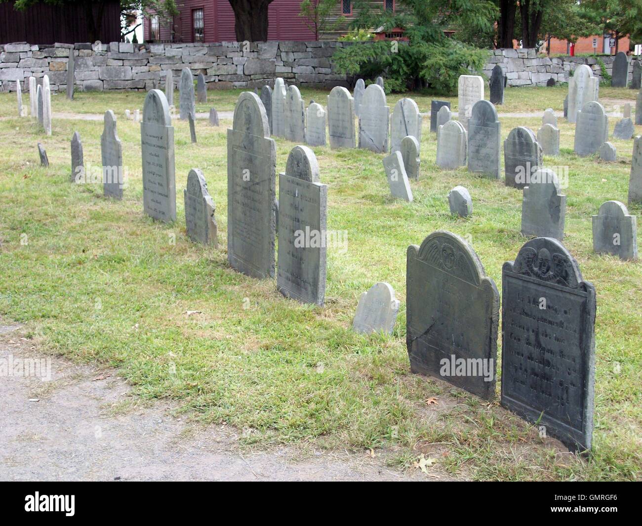 Creepy old grave yard in Salem, ma Foto Stock