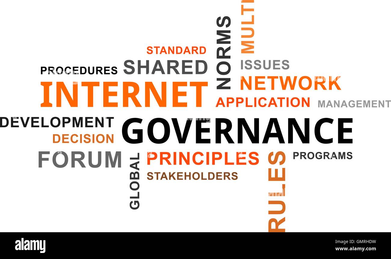 Word cloud - La governance di internet Illustrazione Vettoriale