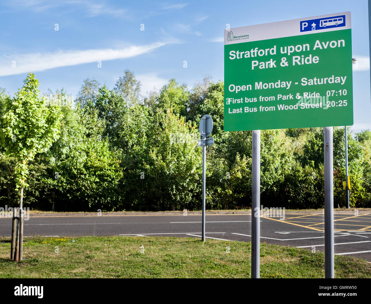 Stratford upon Avon park and ride, Inghilterra. Foto Stock