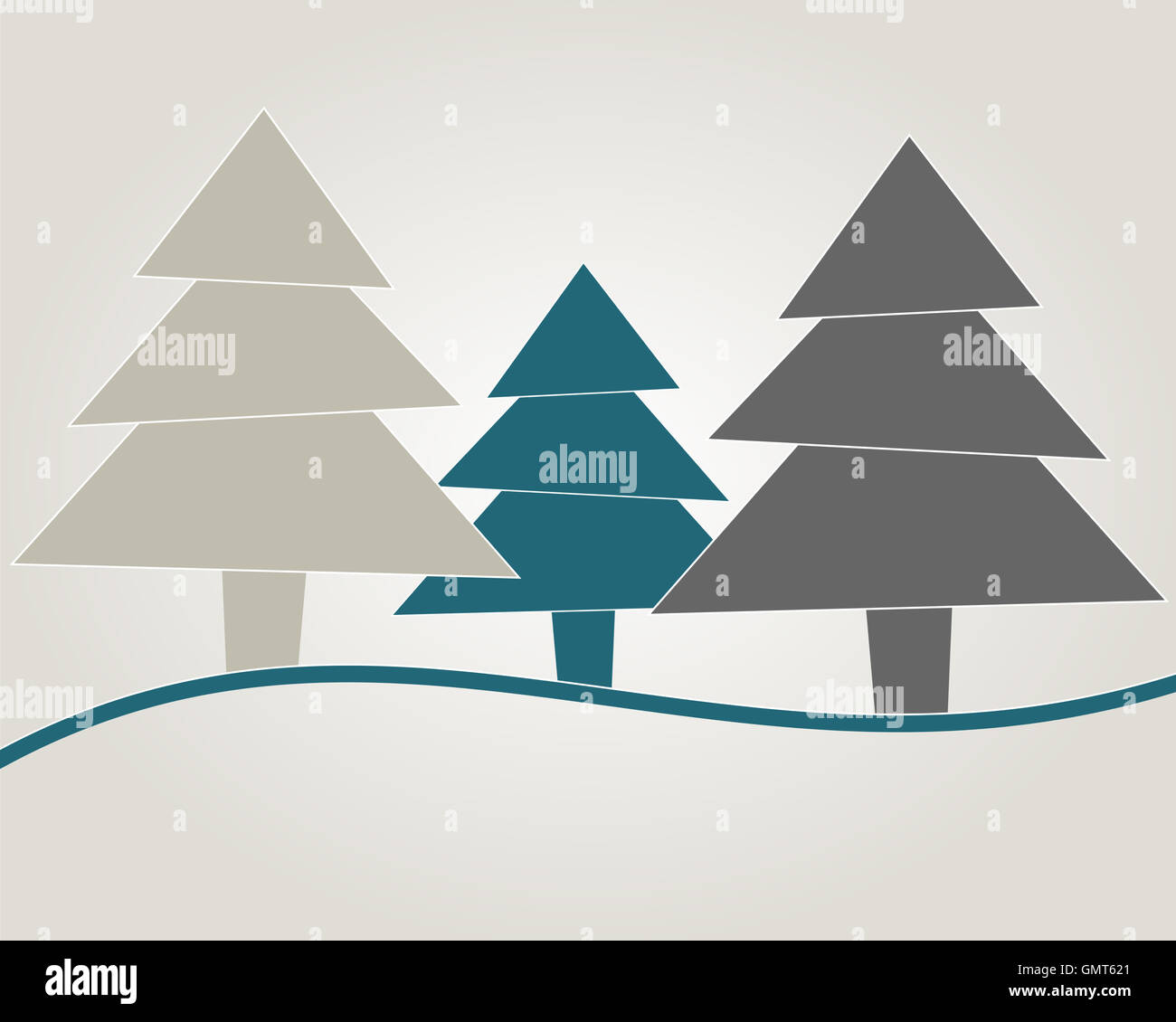 Albero di natale blu grigio abstract Foto Stock