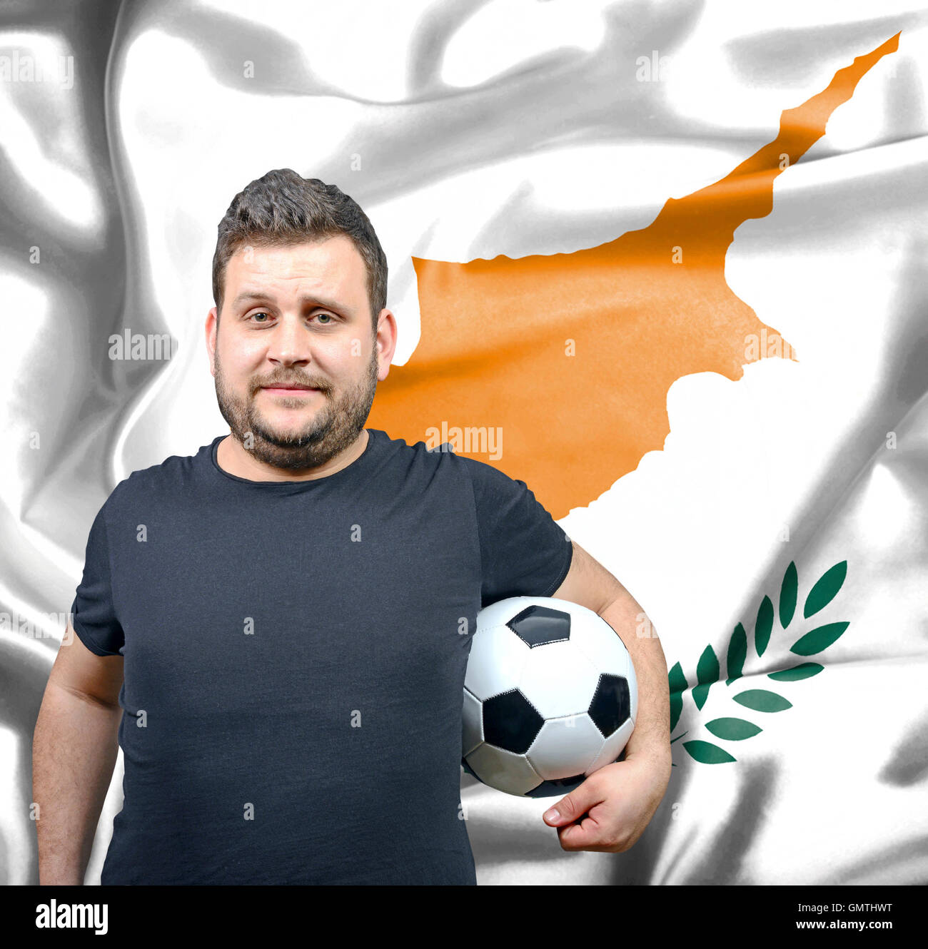 Orgoglioso tifoso di Cipro Foto Stock
