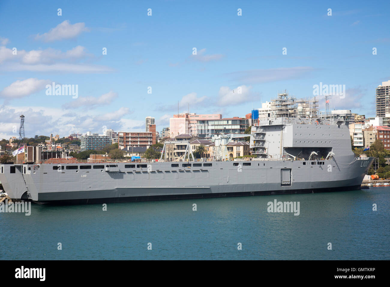 Isola Giardino flotta navale base in Woolloomooloo, Sydney, Australia Foto Stock