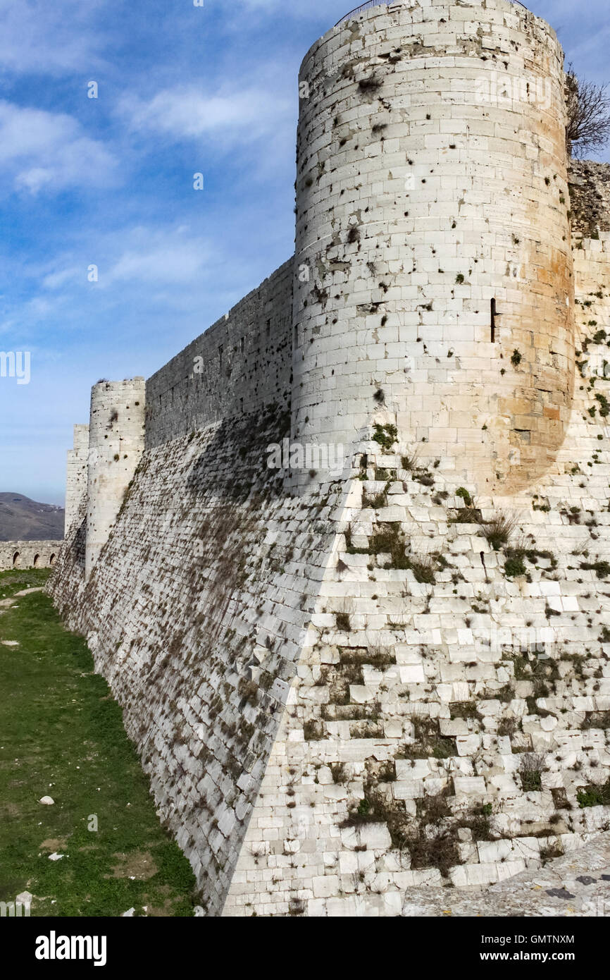 Crac des Chevaliers, castello crociato in Siria. Foto Stock