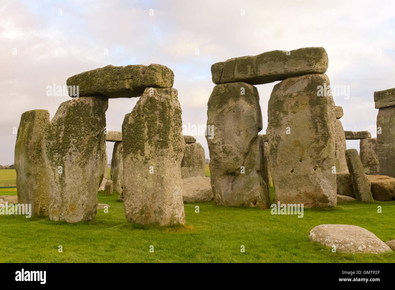 Stonehenge sulla piana di Salisbury nel Wiltshire, Inghilterra Foto Stock