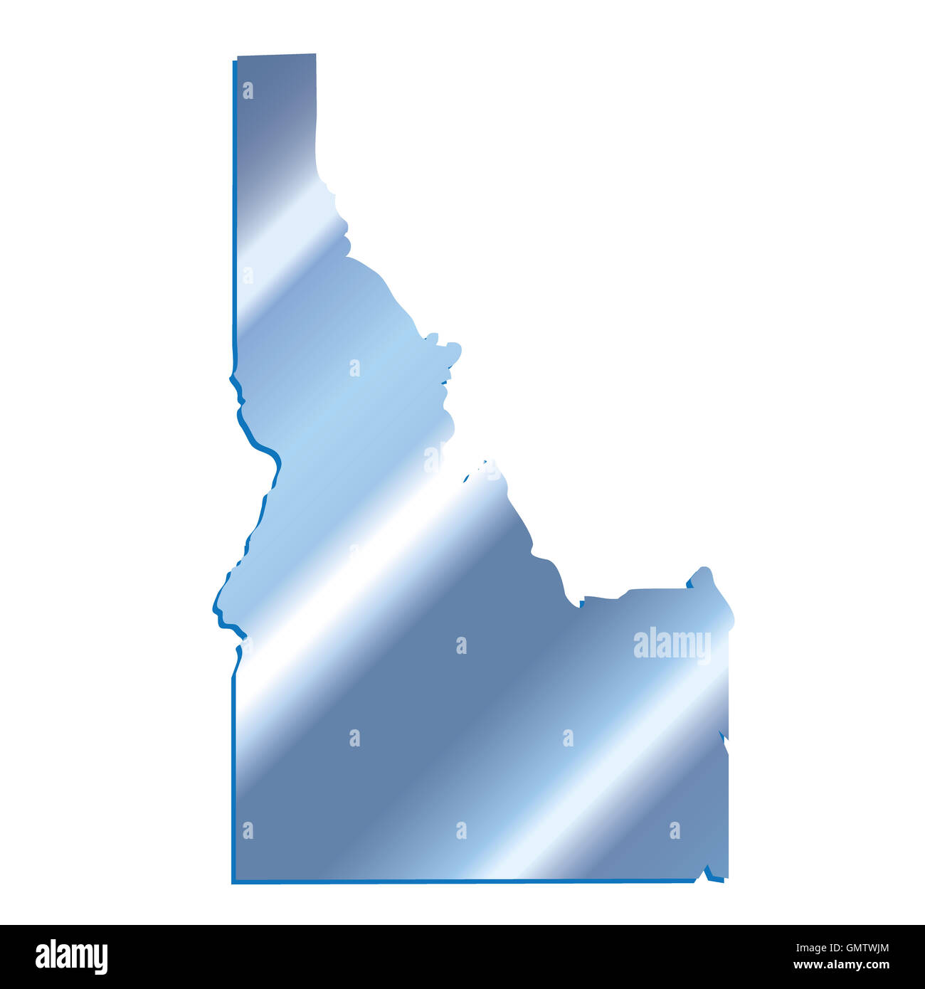 3D'Idaho stato USA iridio contorno blu mappa Foto Stock