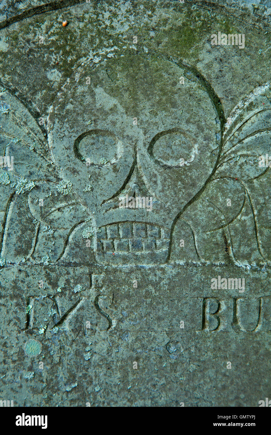 Headstone, cimitero di Hancock, Quincy, Massachusetts Foto Stock