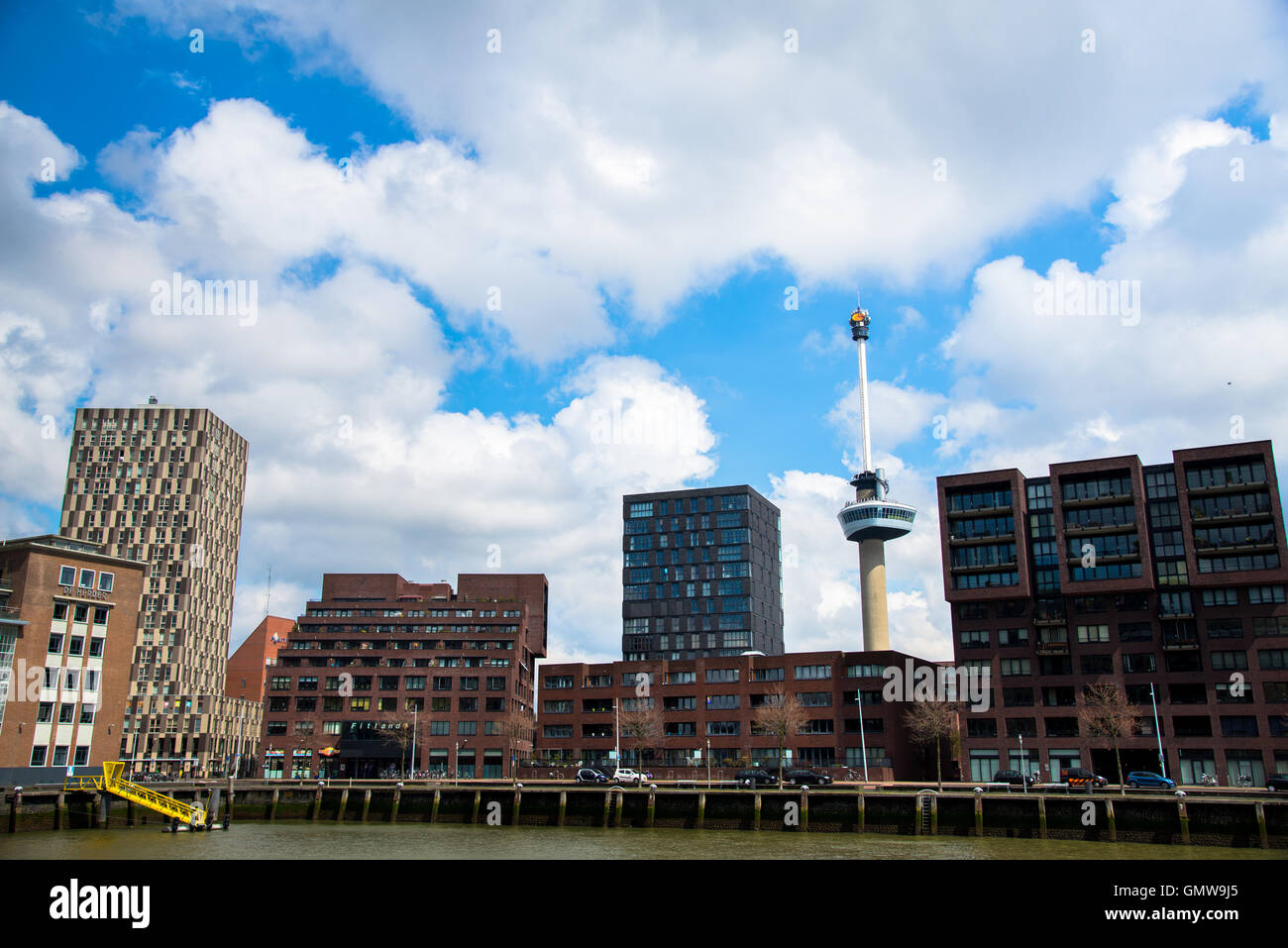 Euromast e appartamenti a Rotterdam olanda Foto Stock