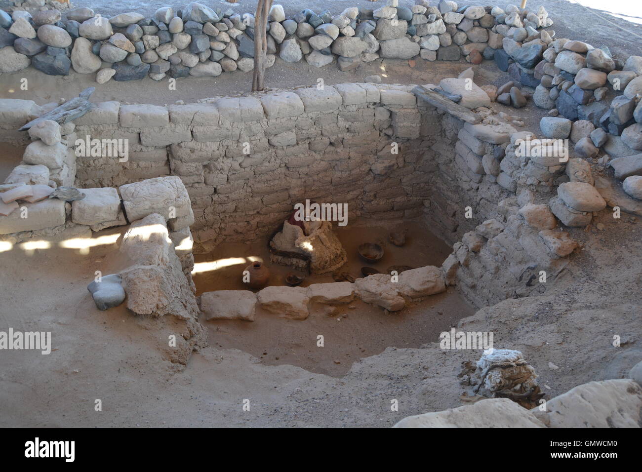 Il cimitero di Chauchilla, Nazca sepoltura, Nazca, Perù Foto Stock