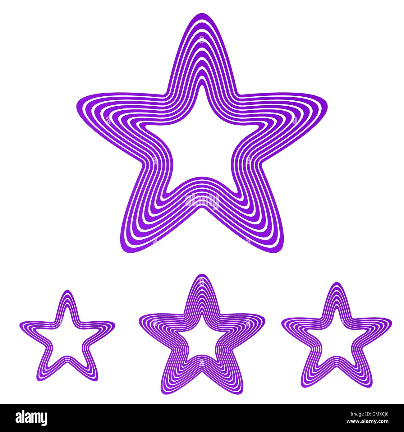 Linea viola star logo design set Illustrazione Vettoriale