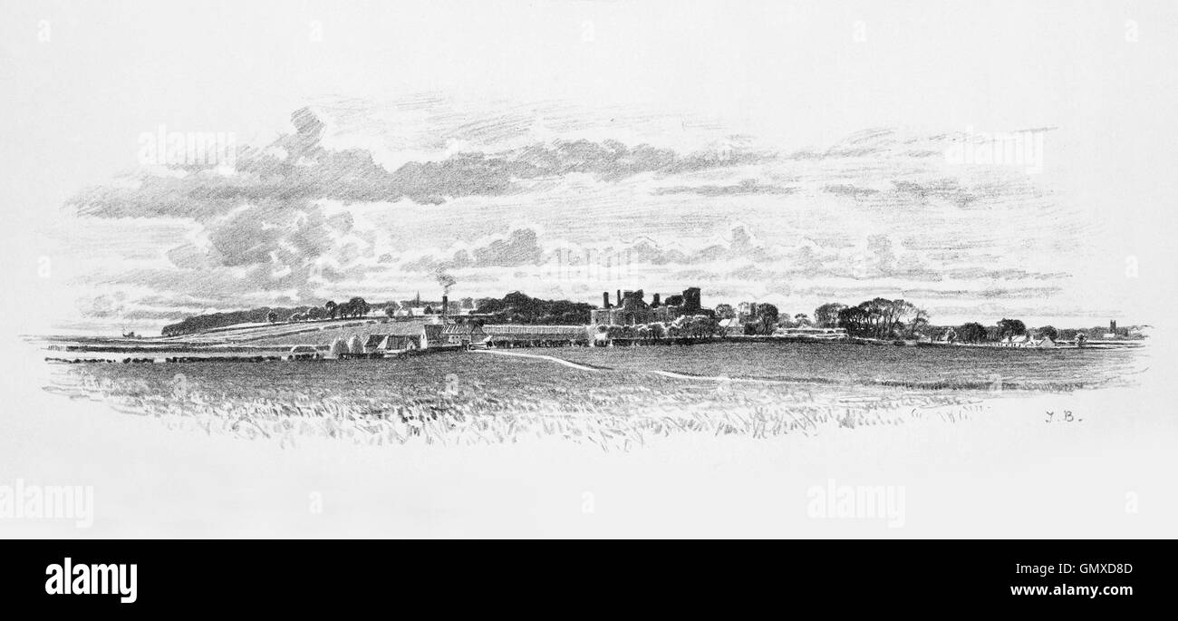 Dirleton, un villaggio e parrocchia in East Lothian, Scozia (da 'Sketches in East Lothian' da Thomas B. Blacklock...1892) Foto Stock