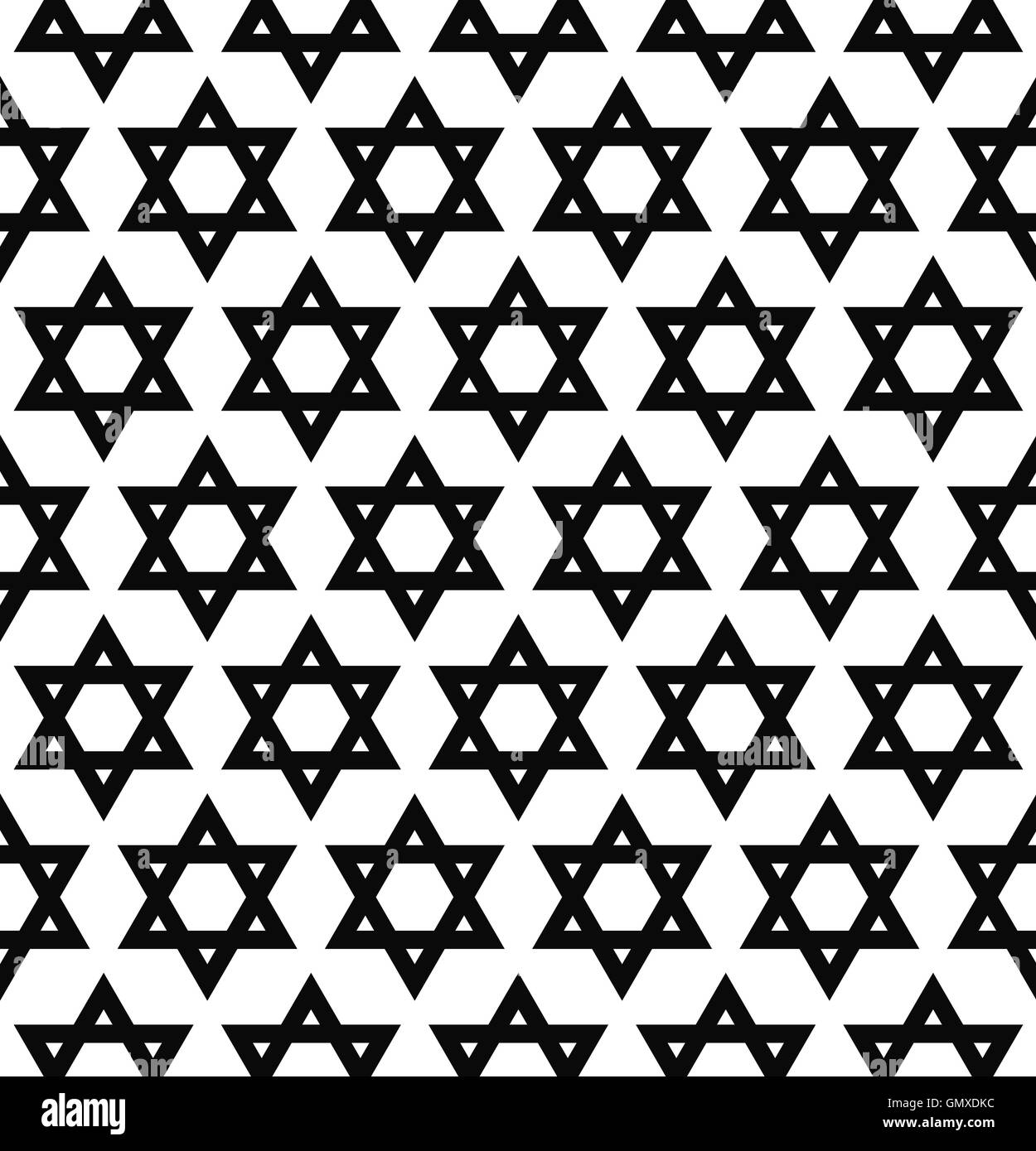Seamless hexagram monocromatica pattern Illustrazione Vettoriale