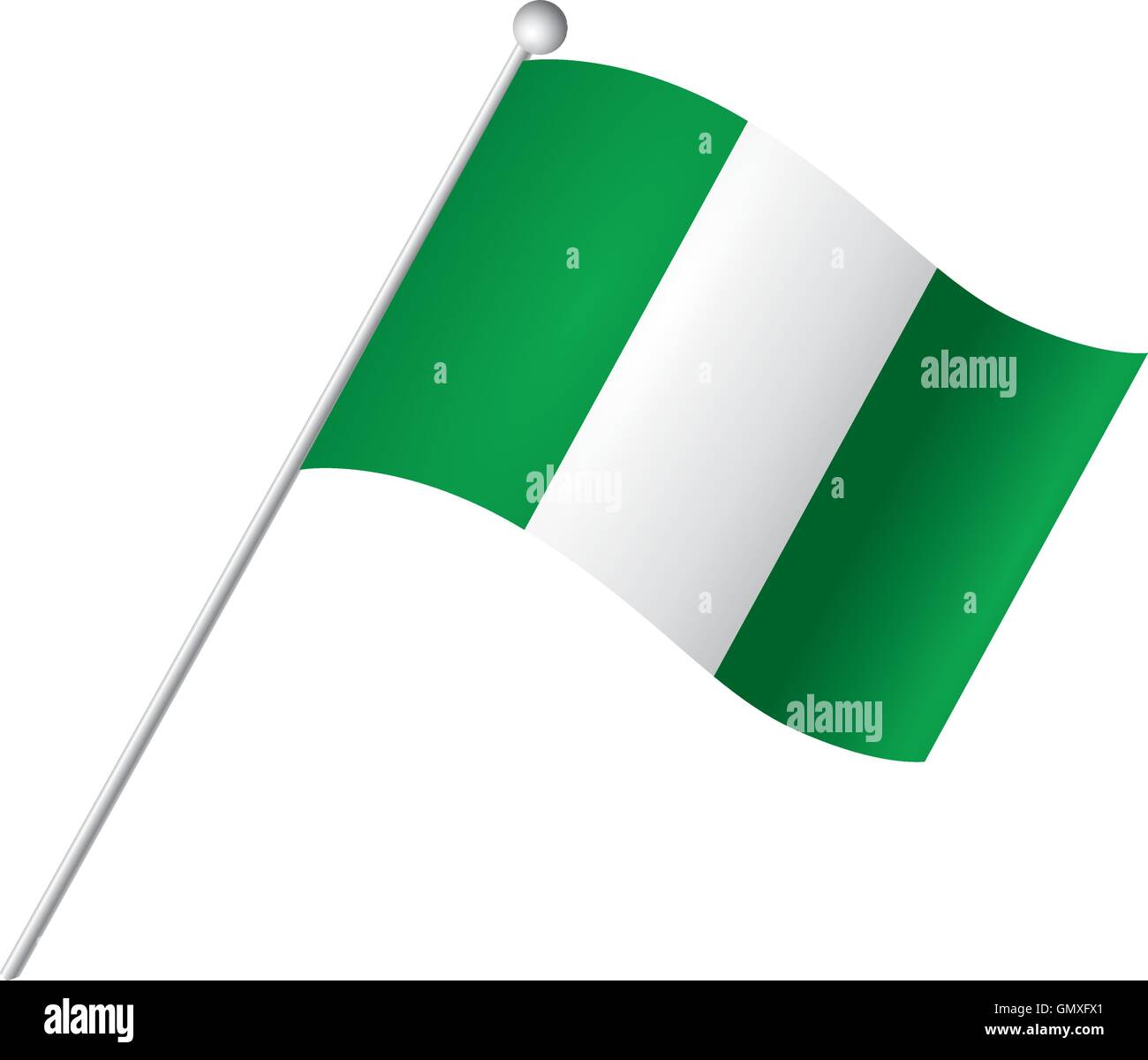 Isolato bandiera nigeriana, illustrazione vettoriale Illustrazione Vettoriale