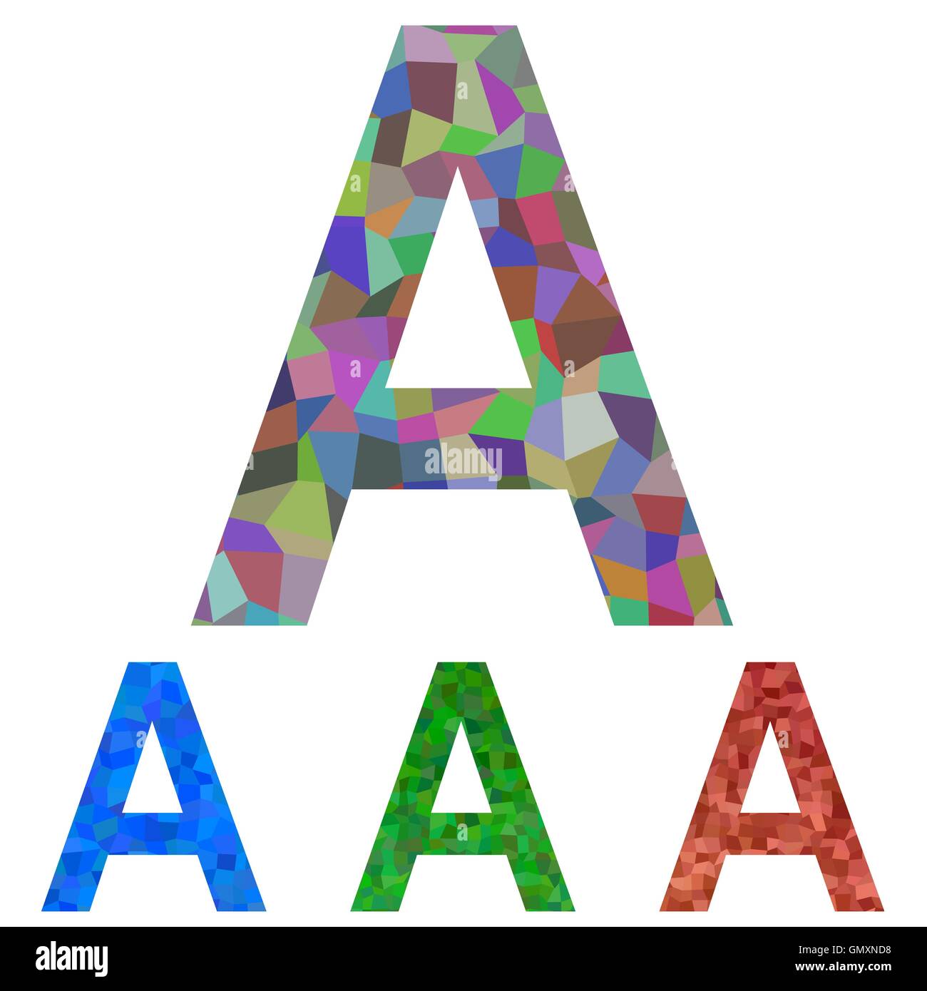 Mosaico design font - Lettera A Illustrazione Vettoriale