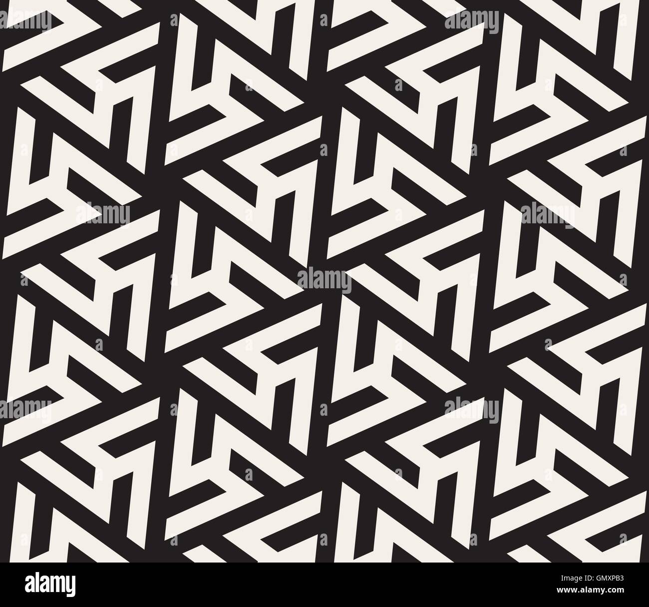 Vector Seamless in bianco e nero il triangolo geometrica forma Pattern di pannellizzazione Illustrazione Vettoriale