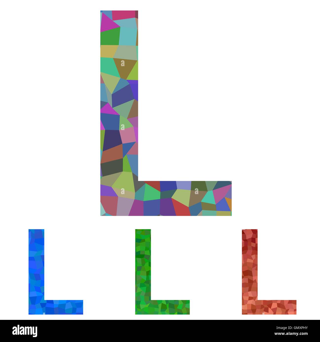 Mosaico design font - Lettera L Illustrazione Vettoriale