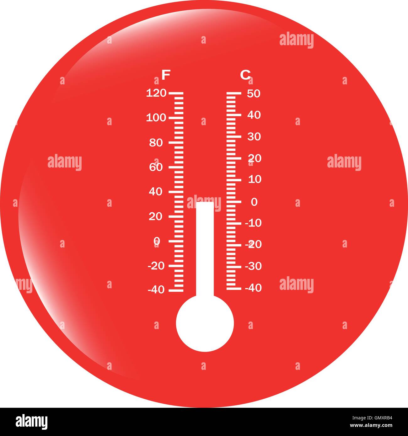 Vector Termometro web pulsante icona Illustrazione Vettoriale