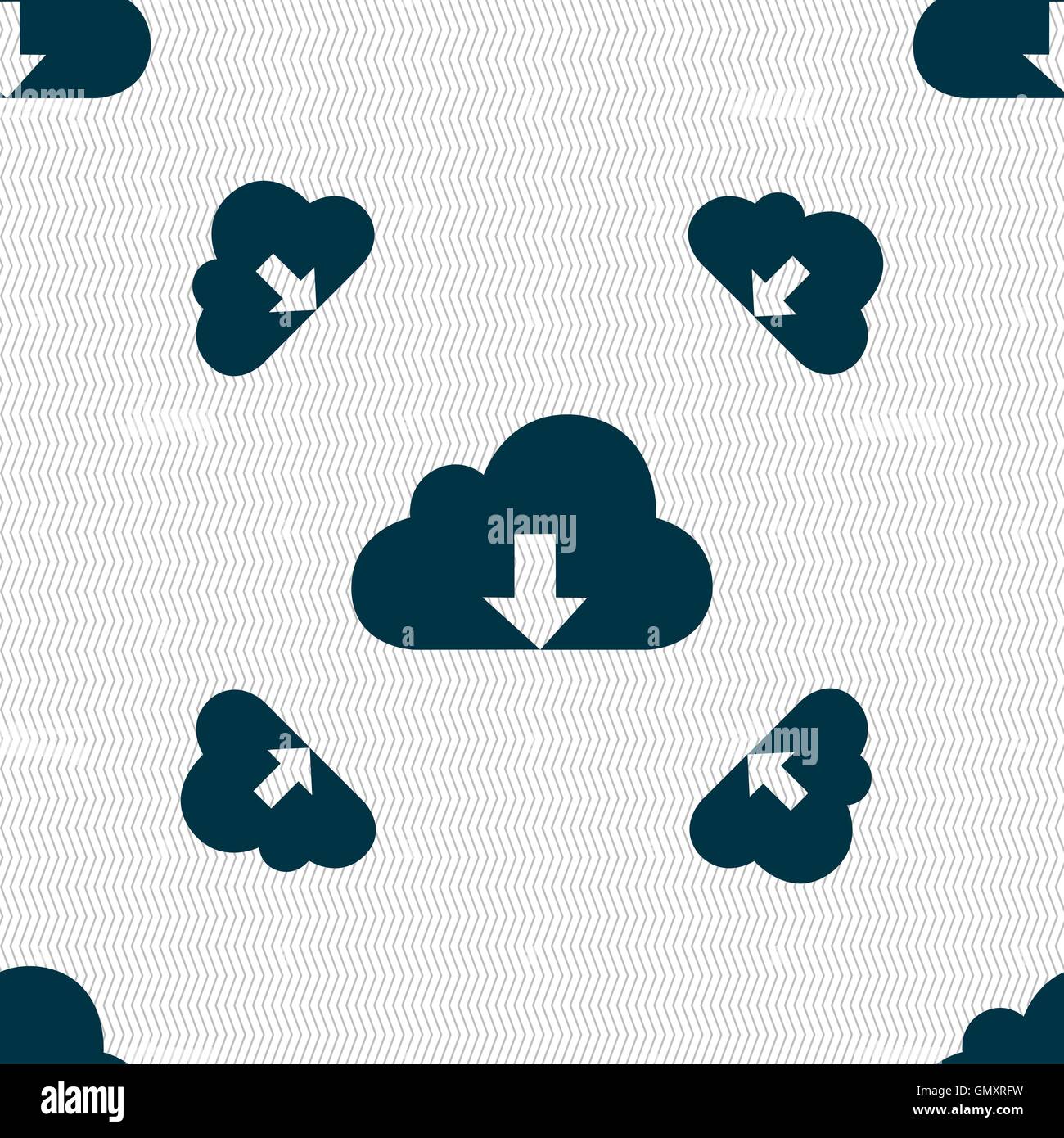 Icona di backup segno. Modello senza cuciture con texture geometrica. Vettore Illustrazione Vettoriale