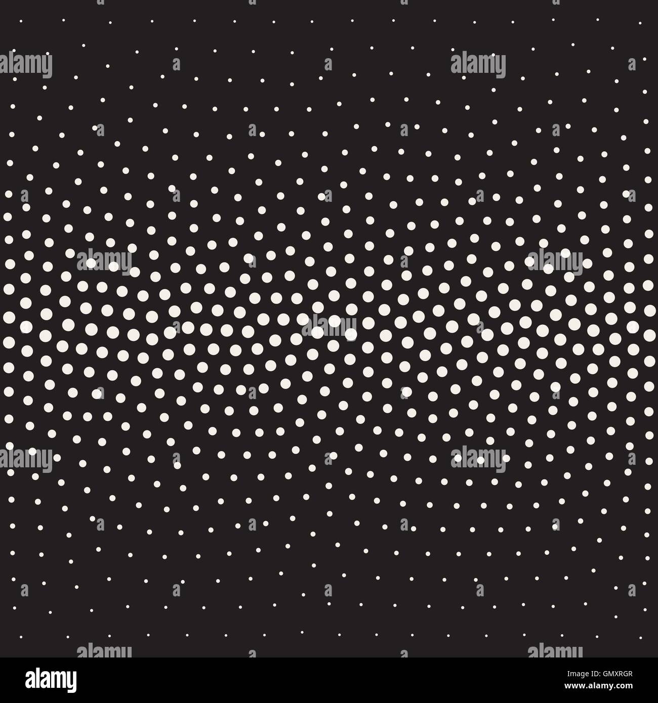 Vector Seamless in bianco e nero Puntini gradiente dei punti dei mezzitoni modello di lavoro Illustrazione Vettoriale