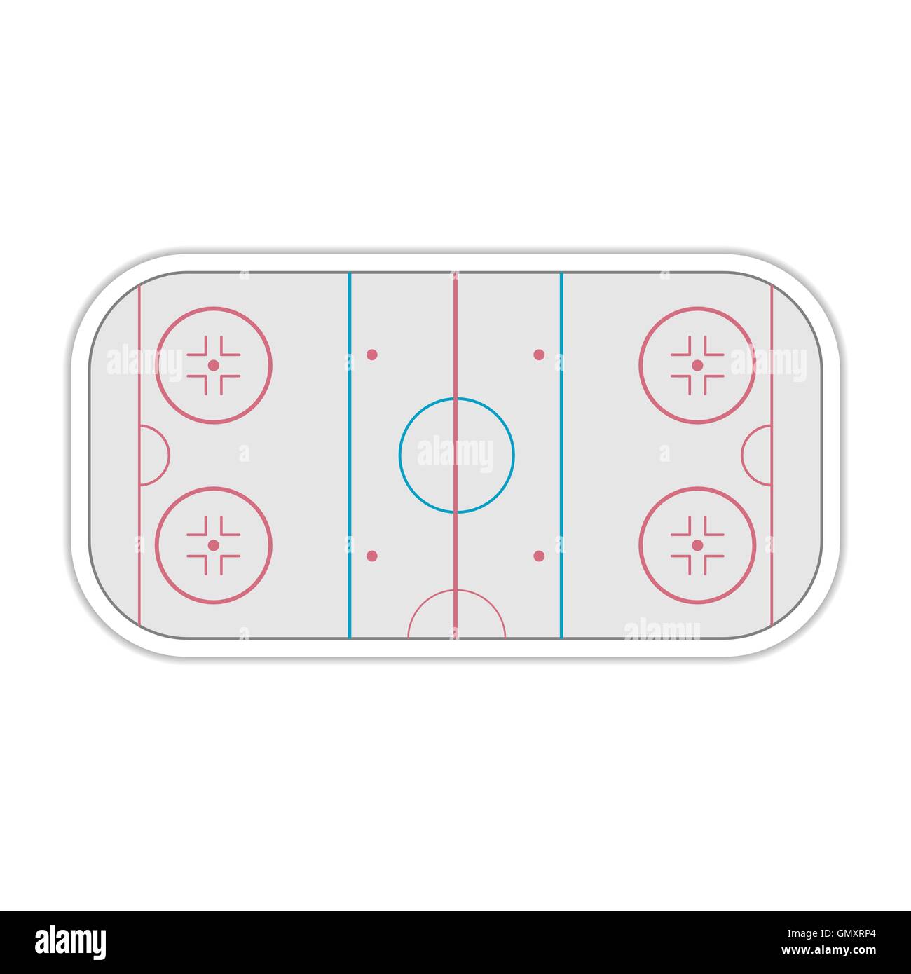 Campo di hockey su ghiaccio, illustrazione vettoriale. Illustrazione Vettoriale