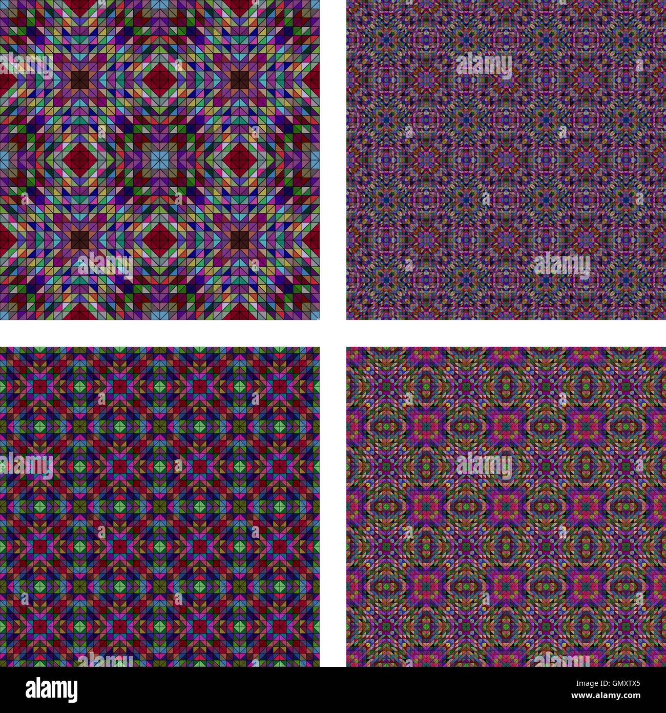 Seamless variopinto mosaico di vetro impostato Illustrazione Vettoriale