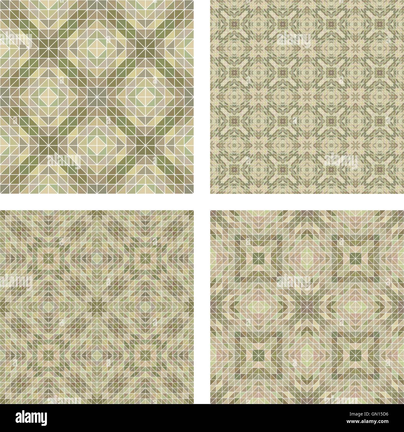 Seamless mosaico beige set di sfondo Illustrazione Vettoriale